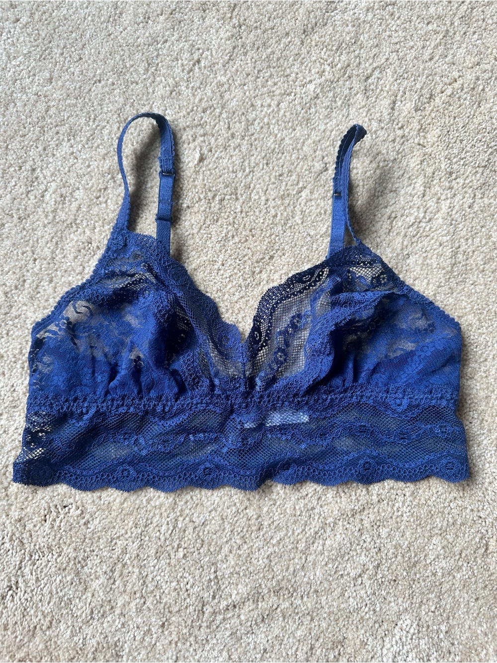 Stretch Lace Bralette in Deep Blue